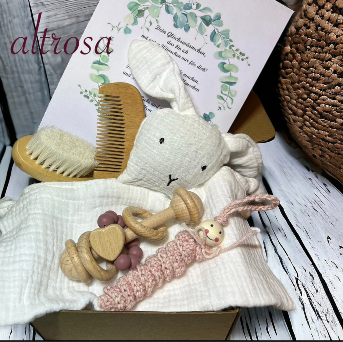 Newborn Set Hase mit Glückswürmchen - XXL - 6teilig