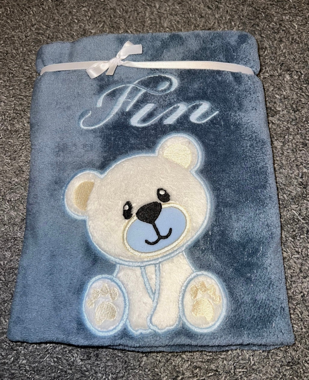 Babydecke Bärenliebe personalisierbar mit Namen, Datum, Gewicht, Uhrzeit und Größe