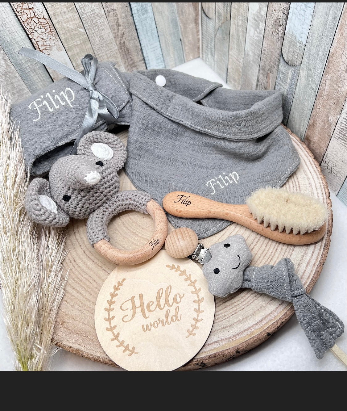 Newborn Set kleiner Elefant Anton - XXL - 6teilig