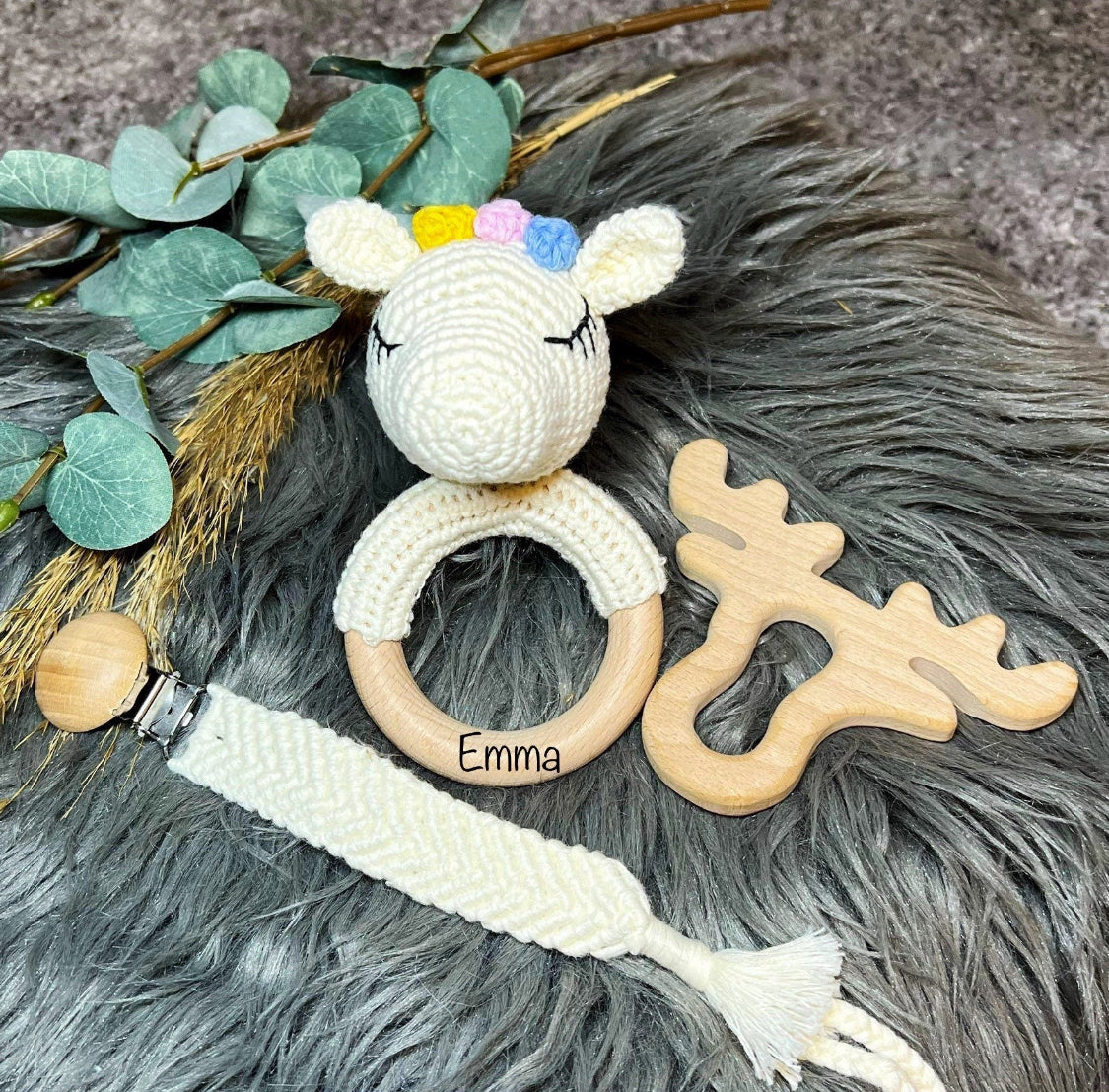 Newborn Set  Einhorn Emma - M- 3teilig